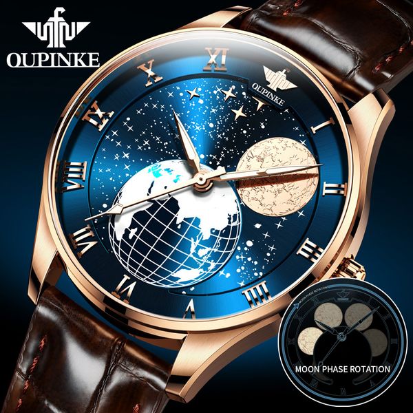 oupinke men's mechanical moon phase wirstwatches waterproof brand luxury automatic mens watches sapphire relogio masculino q1129, Slivery;brown
oupinke men's mechanical moon phase wirstwatches waterproof brand luxury automatic mens watches sapphire relogio masculino q1129, Slivery;brown
