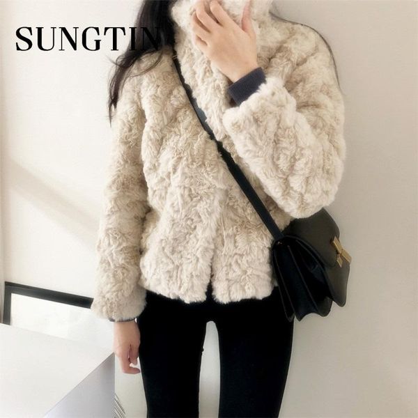 sungtin korean fluffy faux fur coat women winter thick mink warm soft lamb wool jacket female loose turn down collar casual, Black
sungtin korean fluffy faux fur coat women winter thick mink warm soft lamb wool jacket female loose turn down collar casual, Black