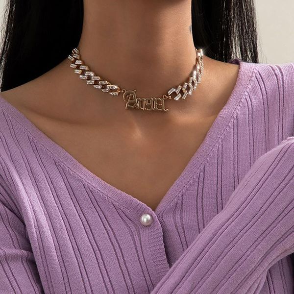 chokers timeonly luxury full rhinestone choker necklaces gold color metal angel chunky curb chain party gift for women jewelry, Golden;silver
chokers timeonly luxury full rhinestone choker necklaces gold color metal angel chunky curb chain party gift for women jewelry, Golden;silver
