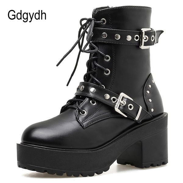 gdgydh rivet autumn boots women platform boots black leather gothic punk style combat boots for women mid heels comfortable 201124
gdgydh rivet autumn boots women platform boots black leather gothic punk style combat boots for women mid heels comfortable 201124