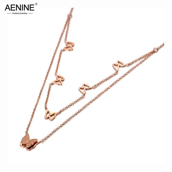 chokers aenine original titanium stainless steel double layer choker necklaces butterfly animal charm jewelry for women girls an20005, Golden;silver
chokers aenine original titanium stainless steel double layer choker necklaces butterfly animal charm jewelry for women girls an20005, Golden;silver