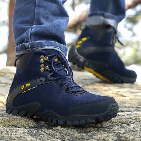 winter plus male velvet cotton boots with high-ankle outdoor leather hiking quality man keep warm shoes, Black
winter plus male velvet cotton boots with high-ankle outdoor leather hiking quality man keep warm shoes, Black