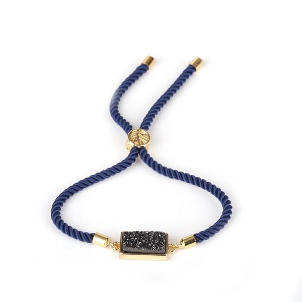 handmade braided rope adjustable women red/blue charm bracelets rectangle natural druzy stone connector accessories jewelry, Golden;silver
handmade braided rope adjustable women red/blue charm bracelets rectangle natural druzy stone connector accessories jewelry, Golden;silver