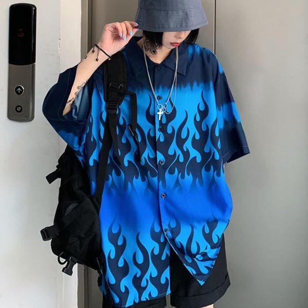 plus size women man blouses harajuku oversized blue fire printing shirts high street 2021 summer short sleeve blusas, White
plus size women man blouses harajuku oversized blue fire printing shirts high street 2021 summer short sleeve blusas, White