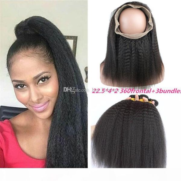 brazilian virgin hair with closure 360 lace band frontal indian kinky straight human hair 3 bundles with full lace frontal closure 360, Black
brazilian virgin hair with closure 360 lace band frontal indian kinky straight human hair 3 bundles with full lace frontal closure 360, Black
