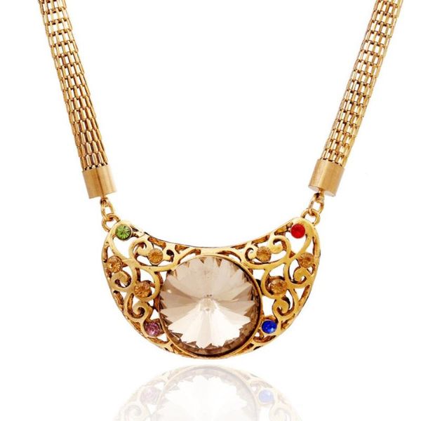 chokers fine quality paisley moon shape alloy with large faceted crystals women`s vintage short mesh chain necklace, Golden;silver
chokers fine quality paisley moon shape alloy with large faceted crystals women`s vintage short mesh chain necklace, Golden;silver