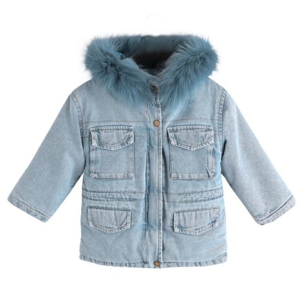 2020 autumn winter clothing for girls denim plus velvet jacket new teen fashion fur collar thickened waist cotton coat lj201202, Blue;gray
2020 autumn winter clothing for girls denim plus velvet jacket new teen fashion fur collar thickened waist cotton coat lj201202, Blue;gray