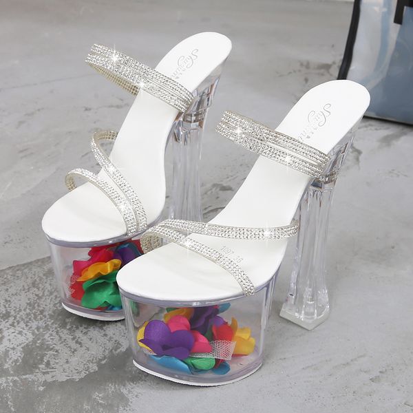 2021 female crystal 17cm high heels 7cm platform luxury sandals transparent strass white lady fetish slippers graduation shoes cpkd, Black
2021 female crystal 17cm high heels 7cm platform luxury sandals transparent strass white lady fetish slippers graduation shoes cpkd, Black