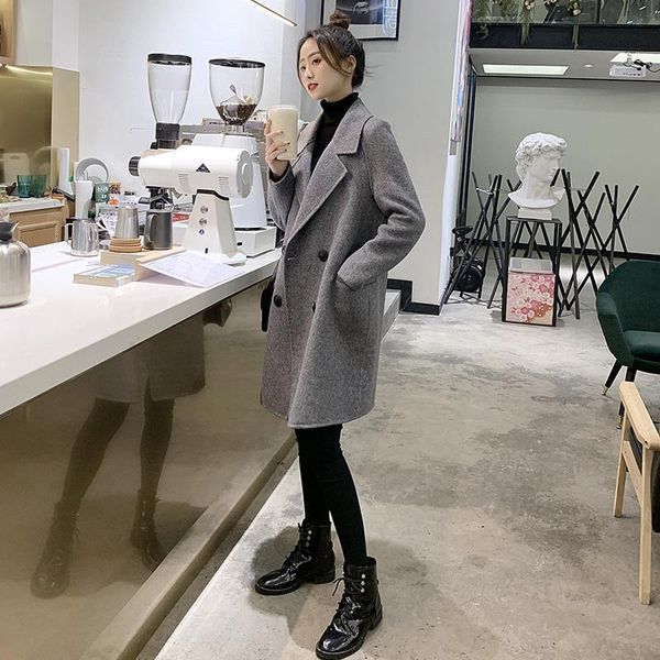 woolen coat womens clothing 2020 new autumn winter korean fashion mid-length loose temperament retro elegant woman woolen jacket, Black
woolen coat womens clothing 2020 new autumn winter korean fashion mid-length loose temperament retro elegant woman woolen jacket, Black