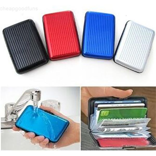 Briefcase Holders Aluminum Alloy Upscale Mini Stripe Water Resistant Aluma Wallet Colorful Card Cover Case Dhl Free