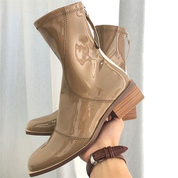 patent leather women ankle boots back zipper chunky heel shoes woman short booties spring autumn ladies boots dress shoes, Black
patent leather women ankle boots back zipper chunky heel shoes woman short booties spring autumn ladies boots dress shoes, Black