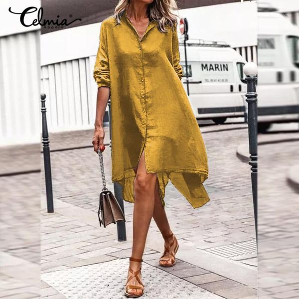 autumn fashion 100% cotton dress 2020 celmia women vintage asymmetrical midi dresses casual loose solid split party work vestido1, Black;gray
autumn fashion 100% cotton dress 2020 celmia women vintage asymmetrical midi dresses casual loose solid split party work vestido1, Black;gray