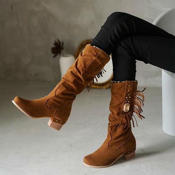 women mid-calf boots mid heels shoes woman autumn winter warm plus size tassels shoe chaussures femme zapatos mujer sapato d21811, Black 
women mid-calf boots mid heels shoes woman autumn winter warm plus size tassels shoe chaussures femme zapatos mujer sapato d21811, Black