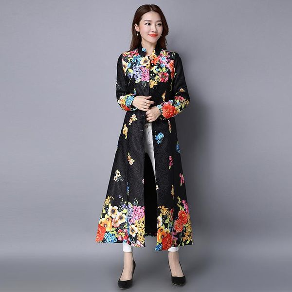women's trench coats fund 2021 spring dress retro printing long coat female literary cotton buttons sleeve cardigan national wind, Tan;black
women's trench coats fund 2021 spring dress retro printing long coat female literary cotton buttons sleeve cardigan national wind, Tan;black