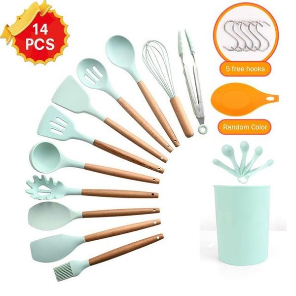 9 10 12шт силикон посуда набор антипригарным шпатель лопатка ложка деревянная ручка cooking инструменты набор посуды кухонные инструменты sq
9 10 12шт силикон посуда набор антипригарным шпатель лопатка ложка деревянная ручка cooking инструменты набор посуды кухонные инструменты sq