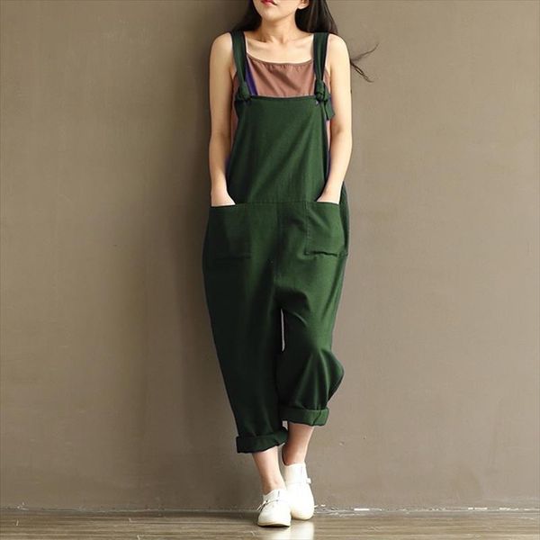 zanzea vintage women strappy solid rompers pockets cotton linen jumpsuits dungarees sleeveless loose bib overalls plus size, Black;white
zanzea vintage women strappy solid rompers pockets cotton linen jumpsuits dungarees sleeveless loose bib overalls plus size, Black;white