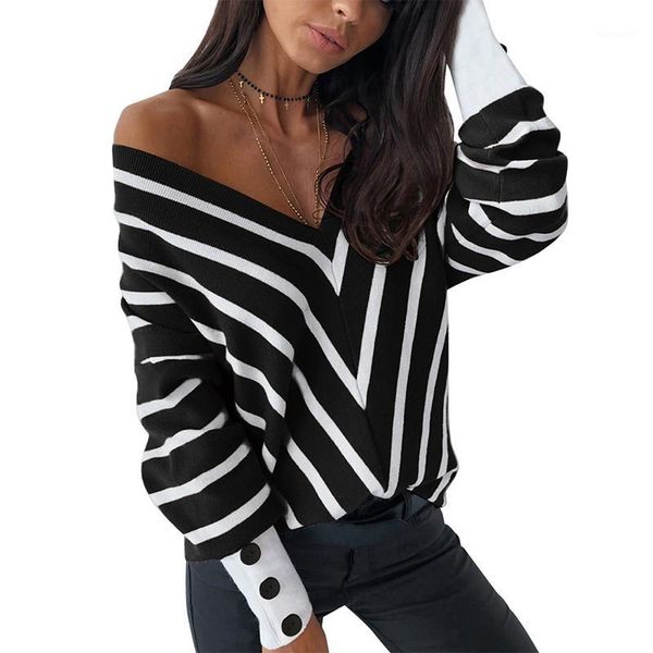 off shoulder women sweater stripe v-neck loose long sleeve elegant autumn maxi jumper knit pullover base female sj6845c1, White;black
off shoulder women sweater stripe v-neck loose long sleeve elegant autumn maxi jumper knit pullover base female sj6845c1, White;black