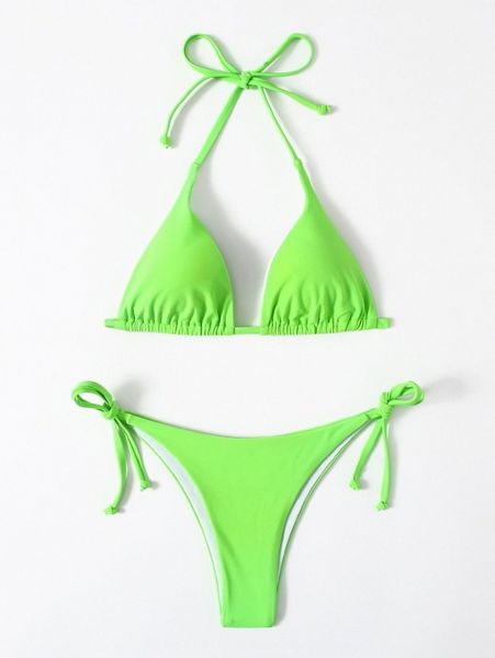 neon green triangle tie side bikini swimsuit q6el#, White;black
neon green triangle tie side bikini swimsuit q6el#, White;black