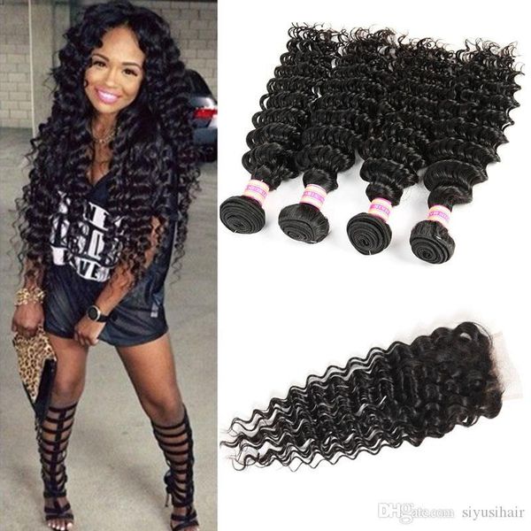 mongolian indian malaysian peruvian brazilian virgin curly hair with closure 4 5 bundles with closure deep wave human hair, Black
mongolian indian malaysian peruvian brazilian virgin curly hair with closure 4 5 bundles with closure deep wave human hair, Black