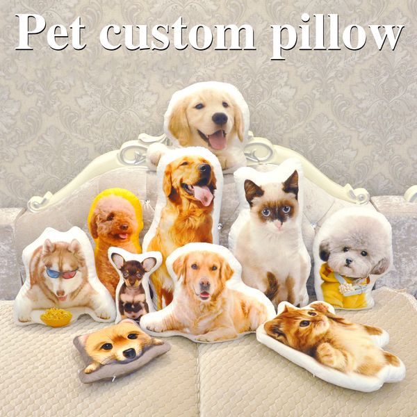 Photo customization pillow creative pet travel pillow photo almofada oreiller hold pillow shaped wedding decoration animal dog LJ200821