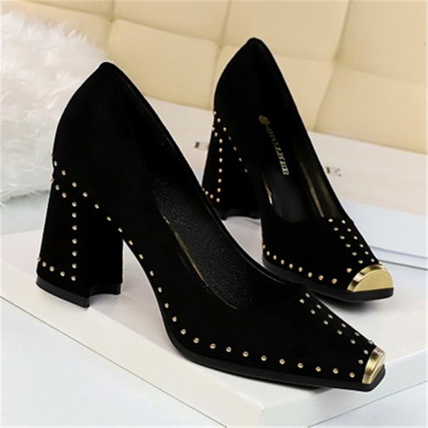 2021 new three inches heels, shoes in high heels. 97ym, Black