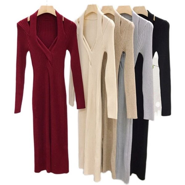 2021 new autumn and winter new style v-neck twist knot cross-slim slimming strapless slit over the knee long knitted dress women ag7d, Black;gray
2021 new autumn and winter new style v-neck twist knot cross-slim slimming strapless slit over the knee long knitted dress women ag7d, Black;gray