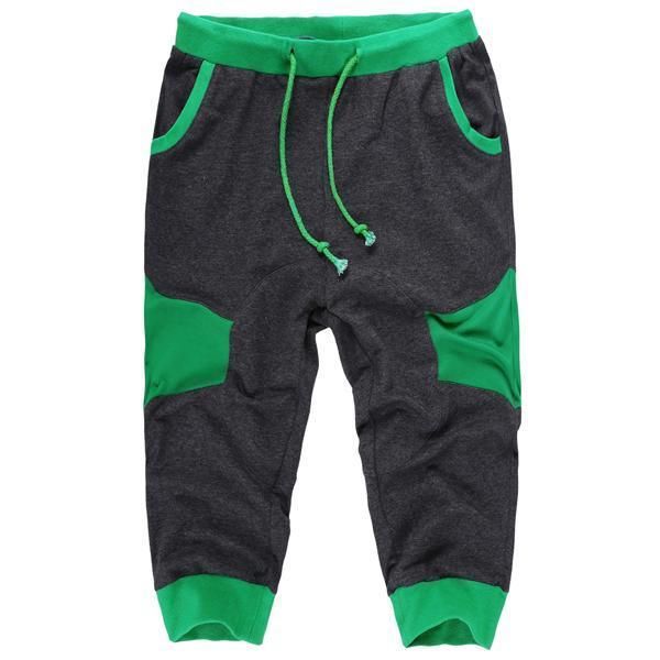 color baggy pants men training drawstring waist patchwork jogger elastic sport casual contrast short fashion, White;black
color baggy pants men training drawstring waist patchwork jogger elastic sport casual contrast short fashion, White;black
