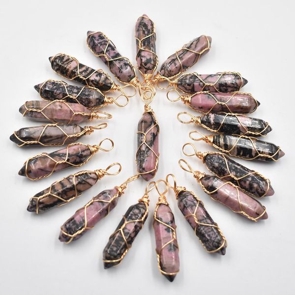 gold copper wire natural stone rhodochrosite charms hexagonal healing reiki point pendants for jewelry making, Bronze;silver
gold copper wire natural stone rhodochrosite charms hexagonal healing reiki point pendants for jewelry making, Bronze;silver