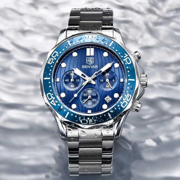 wristwatches 2021 benyar design blue men's watches luxury business wrist mens auto date quartz watch men waterproof chronograph1, Slivery;brown
wristwatches 2021 benyar design blue men's watches luxury business wrist mens auto date quartz watch men waterproof chronograph1, Slivery;brown