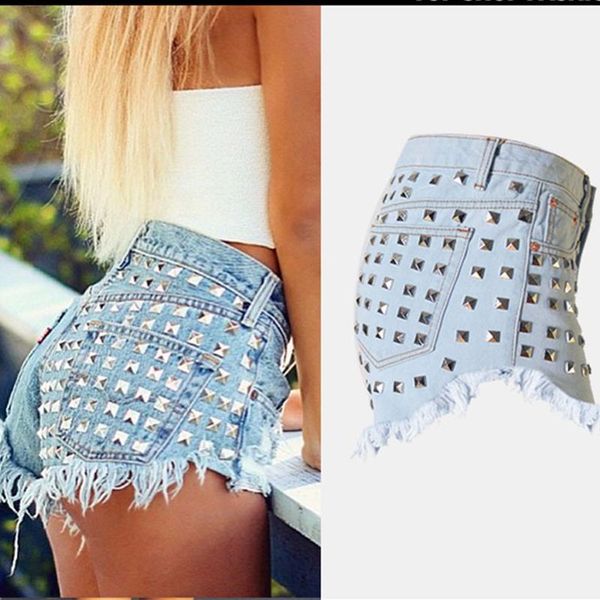 wholesale- summer fashion hole rivet shorts jeans woman high waist scratched short jeans for women jeans mujer femme denim jean pants1, Blue
wholesale- summer fashion hole rivet shorts jeans woman high waist scratched short jeans for women jeans mujer femme denim jean pants1, Blue