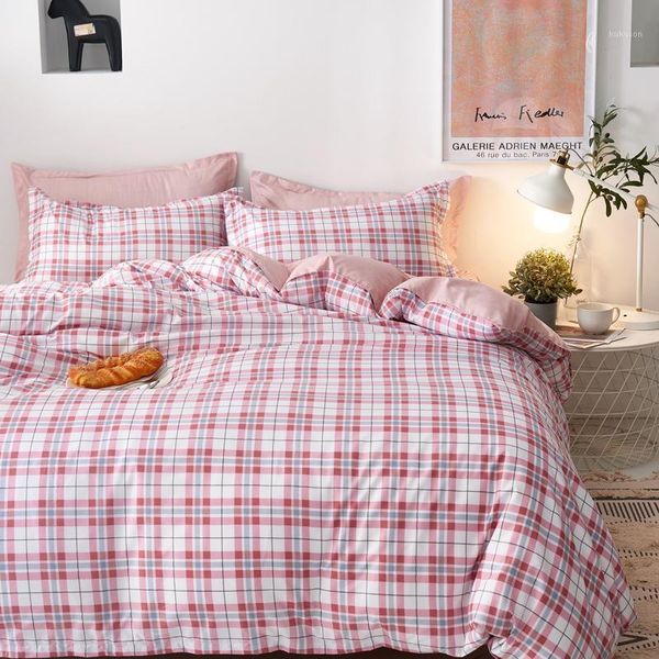 pink small grid bedding set for young girl single double beds duvet cover set sheet pillowcases comforter bedding twin size1
pink small grid bedding set for young girl single double beds duvet cover set sheet pillowcases comforter bedding twin size1