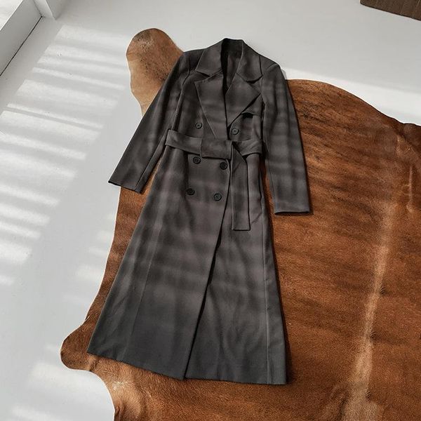 women's trench coat long gray belted coat, Tan;black
women's trench coat long gray belted coat, Tan;black