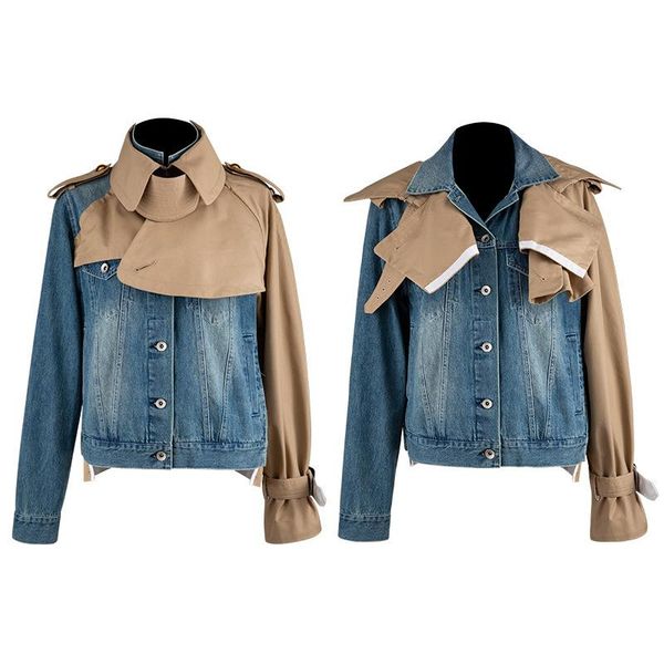 women's jackets workwear windbreaker jacket female collage collar irregular wild denim long sleeve coat, Black;brown
women's jackets workwear windbreaker jacket female collage collar irregular wild denim long sleeve coat, Black;brown