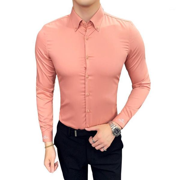 men's white shirt long sleeve summer thin section ice silk slim korean version of the trend handsome casual dress shirt1, White;black
men's white shirt long sleeve summer thin section ice silk slim korean version of the trend handsome casual dress shirt1, White;black