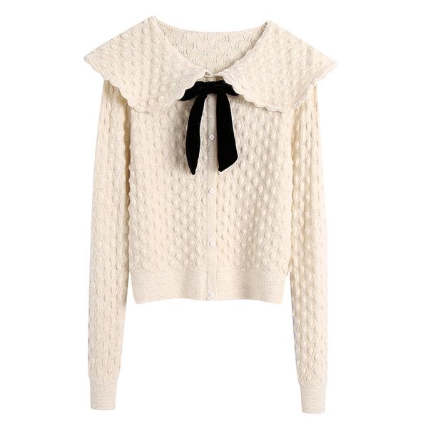 hadara autumn peter pan collar sweaters women fashion solid bow short sweater women elegant cardigan sweaters female ladies iu c1121, White;black
hadara autumn peter pan collar sweaters women fashion solid bow short sweater women elegant cardigan sweaters female ladies iu c1121, White;black