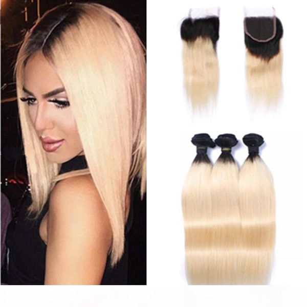 brazilian ombre color 1b 613 straight human hair two tone hair with lace closure with baby hair 4*4 closure bleached knots, Black;brown 
brazilian ombre color 1b 613 straight human hair two tone hair with lace closure with baby hair 4*4 closure bleached knots, Black;brown