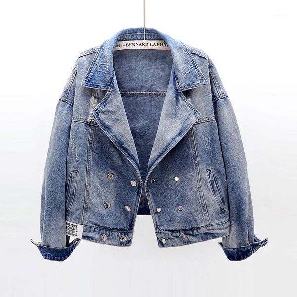 women's jackets suit collar denim jacket women outerwear loose vintage printing long sleeve short coat casual female jeans, Black;brown
women's jackets suit collar denim jacket women outerwear loose vintage printing long sleeve short coat casual female jeans, Black;brown