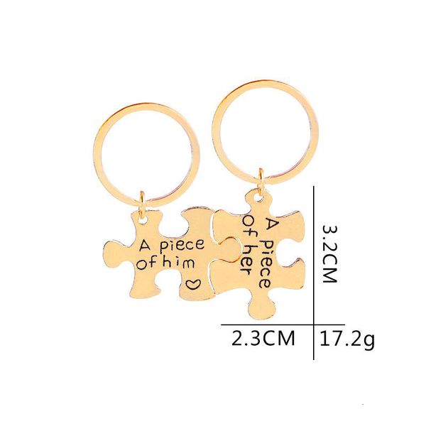 of 2 pcs couples gift alloy a piece her a piece of him letter puzzle dogtag keychain keyring valentine's day gift, Slivery;golden
of 2 pcs couples gift alloy a piece her a piece of him letter puzzle dogtag keychain keyring valentine's day gift, Slivery;golden