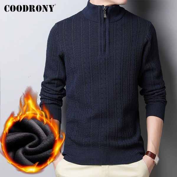 men's sweaters coodrony clothes winter arrival fashion striped thick warm knitted cotton liner zipper turtleneck sweater pullover men c, White;black
men's sweaters coodrony clothes winter arrival fashion striped thick warm knitted cotton liner zipper turtleneck sweater pullover men c, White;black