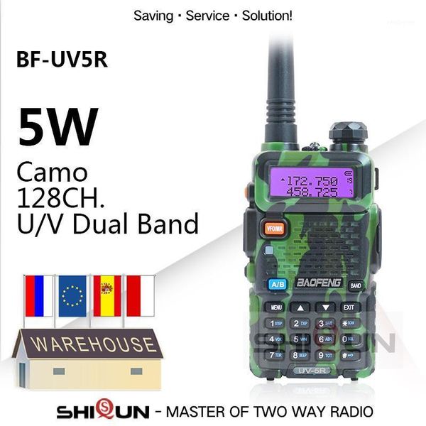 walkie talkie 1pc/2pcs baofeng uv-5r camo dual band uv5r portable 5w ham radios uhf vhf two way radio uv 5r hf transceiver uv-821
