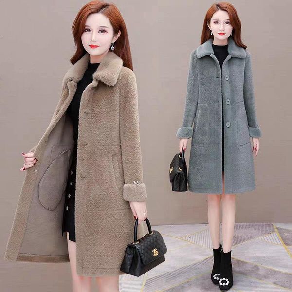 women 2021 autumn winter faux fur coats female fashion long sleeve solid coat warm outwear plush jackets mujer chaqueta s670, Black
women 2021 autumn winter faux fur coats female fashion long sleeve solid coat warm outwear plush jackets mujer chaqueta s670, Black