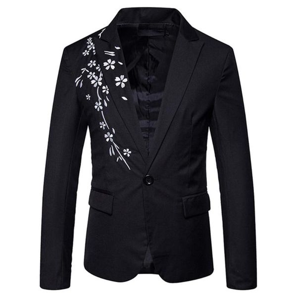 men's jackets missky men fashion lapels design leisure embroidery suit coat one button placket, Black;brown
men's jackets missky men fashion lapels design leisure embroidery suit coat one button placket, Black;brown