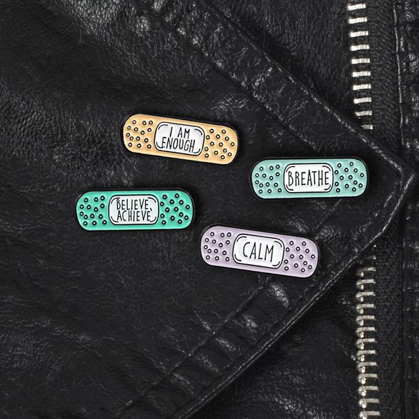 cute band-aid brooch enamel pins calm,believe,achieve breathe,i am enough trendy badge brooches for women pins orecchini bijoux, Blue
cute band-aid brooch enamel pins calm,believe,achieve breathe,i am enough trendy badge brooches for women pins orecchini bijoux, Blue