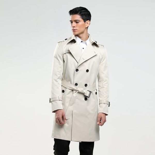 6xl men's trench coat size custom-tailor england man's double-breasted long pea coat trench slim fit classic trenchcoat as gifts, Tan;black 
6xl men's trench coat size custom-tailor england man's double-breasted long pea coat trench slim fit classic trenchcoat as gifts, Tan;black