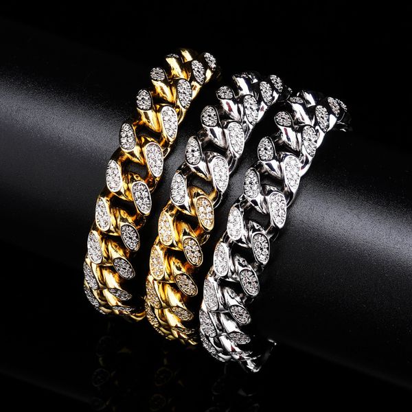 14mm 7/8/inch gold plated bling cubic cz miami cuban bracelet chain for men women hip hop jewelry wholesale, Black
14mm 7/8/inch gold plated bling cubic cz miami cuban bracelet chain for men women hip hop jewelry wholesale, Black