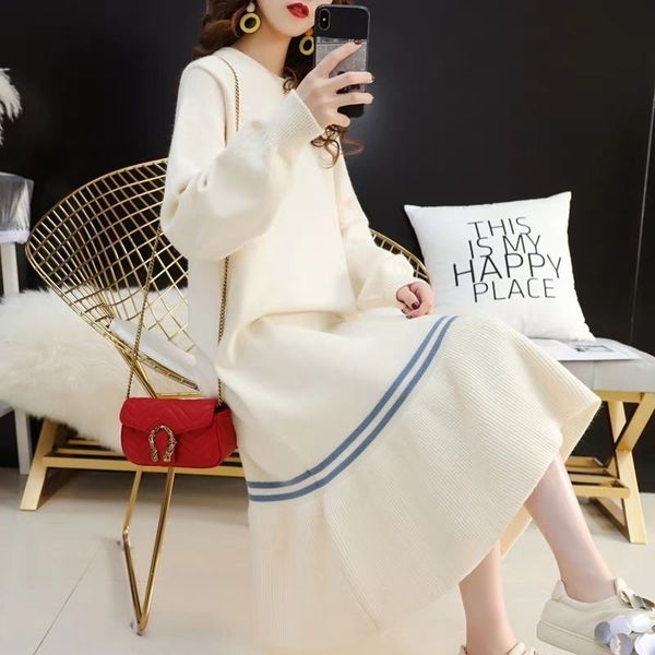 sweater dress women long paragraph autumn and winter new loose student knit jacket female 201109, White;black
sweater dress women long paragraph autumn and winter new loose student knit jacket female 201109, White;black