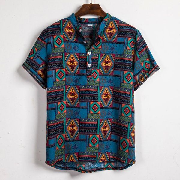 men breathable cotton male shirt ethnic style print vintage short sleeve streetwear loose men beach hawaiian shirts 2020, White;black
men breathable cotton male shirt ethnic style print vintage short sleeve streetwear loose men beach hawaiian shirts 2020, White;black