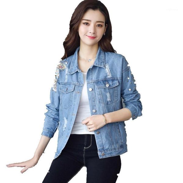 spring autumn new 2019 women casual hole denim jacket women streetwear beading sequins jean blue wild denim jacket1, Black;brown
spring autumn new 2019 women casual hole denim jacket women streetwear beading sequins jean blue wild denim jacket1, Black;brown
