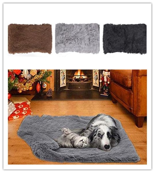 kennels & pens fluffy long plush pet blankets dog cat bed mats deep sleeping soft thin covers