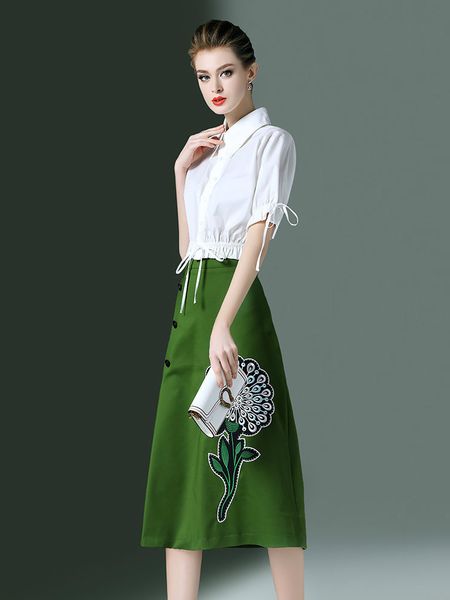 female 2020 elegant autumn dress in office upper white shirt + casual skirt two pieces put together women's clothes zt1989 1ki6, Gray
female 2020 elegant autumn dress in office upper white shirt + casual skirt two pieces put together women's clothes zt1989 1ki6, Gray
